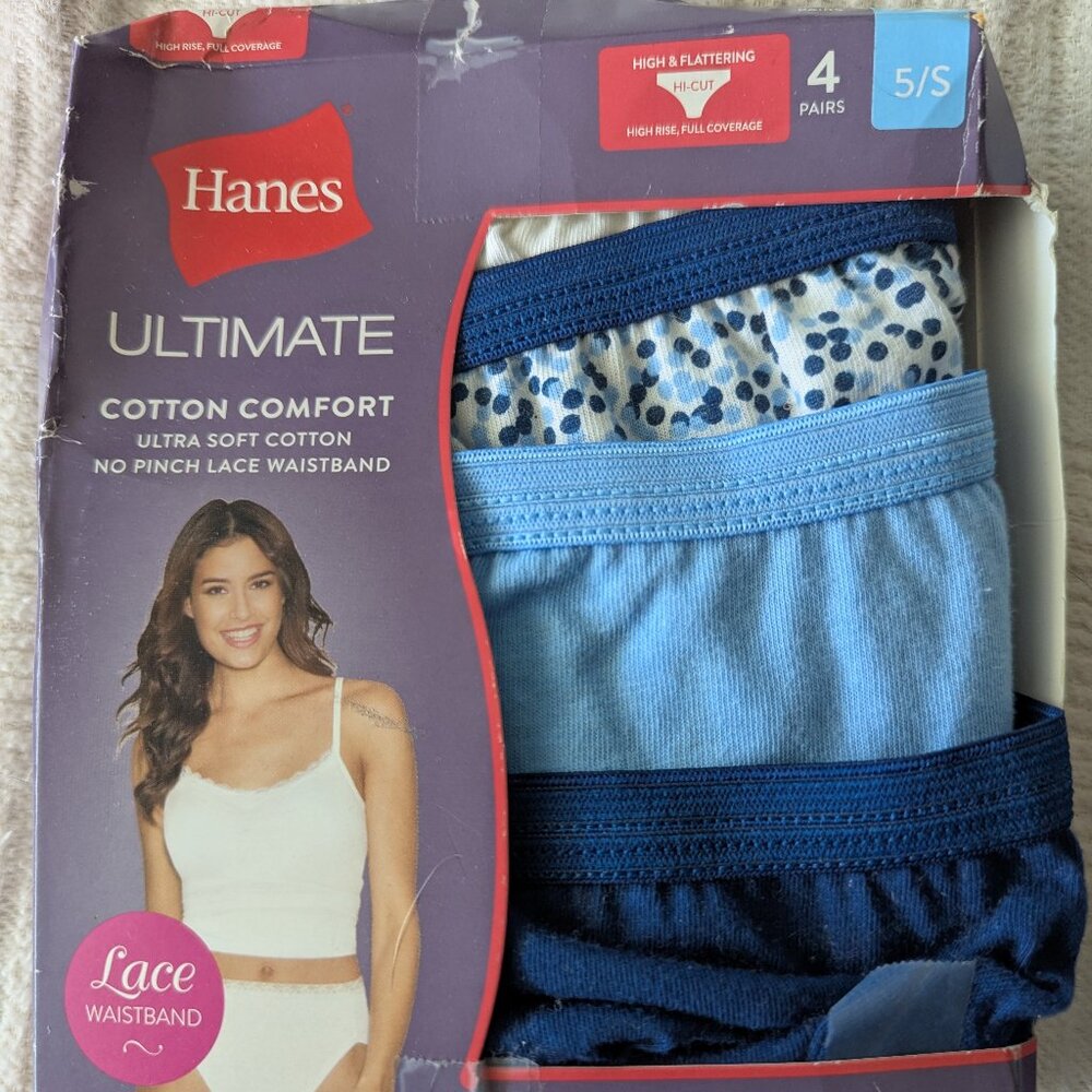 Hanes Bikini  Panties - Size 5 (small) - 4 pr NWT Back to School